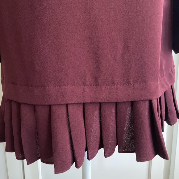 J. JILL Burgundy 3/4 Sleeve Blouse Tunic Size S - Picture 5 of 12